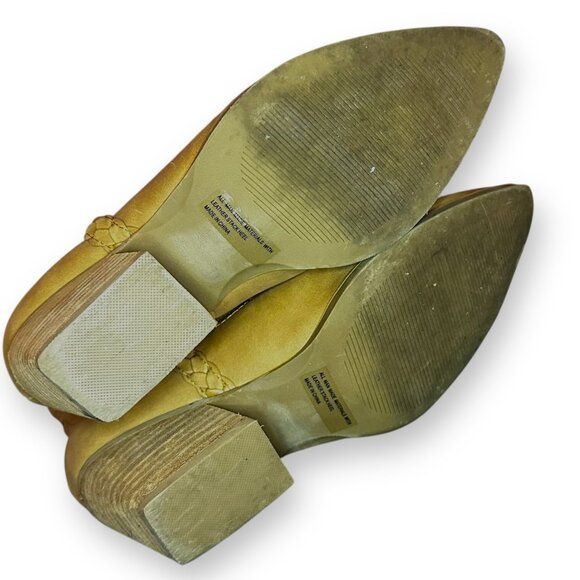 Dolce Vita Tan Braided Western Stacked Heel Koolson Boots Size 10 Like New - Picture 9 of 9